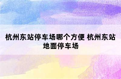 杭州东站停车场哪个方便 杭州东站地面停车场